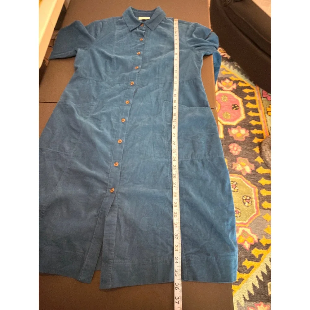 J. Jill Corduroy Dress Teal Long Sleeve‎ Festival Heritage Cabin Prairie XS